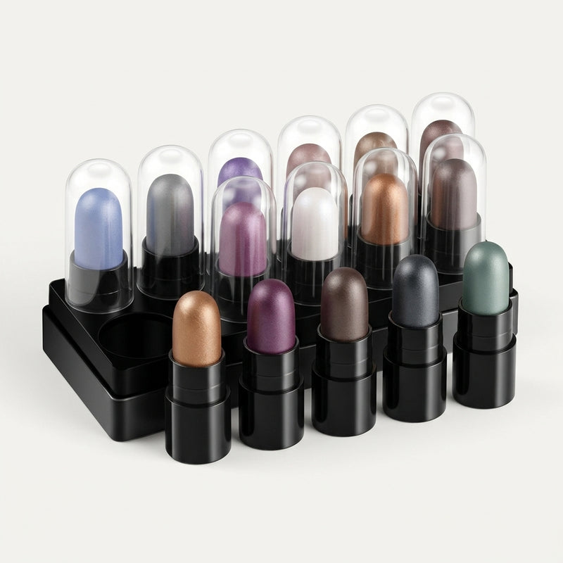 Set de 12 sombras de ojos en barra con purpurina